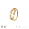 DOUBLE CZ LINE 316L SURGICAL STEEL HOOP NOSE RING